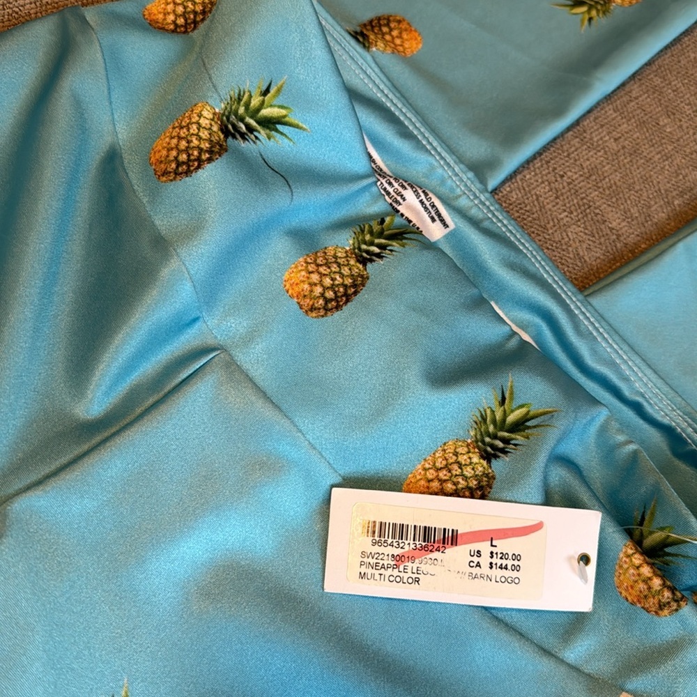 NWT Soulcycle x Goldsheep Blue Pineapple Print Leggings - Picture 5 of 7